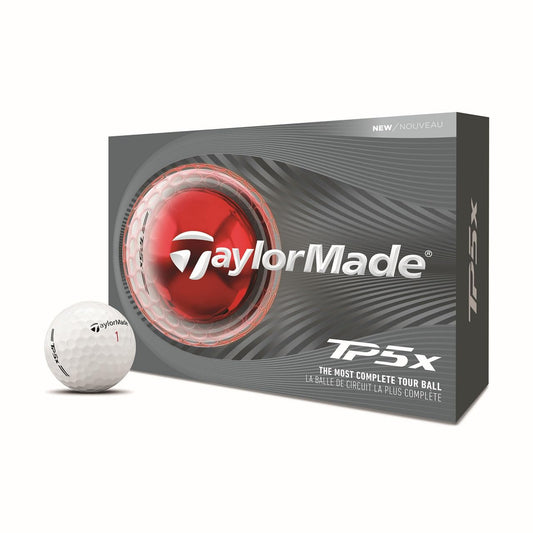 An image of a TaylorMade 2026 TP5x Golf Balls on a white background
