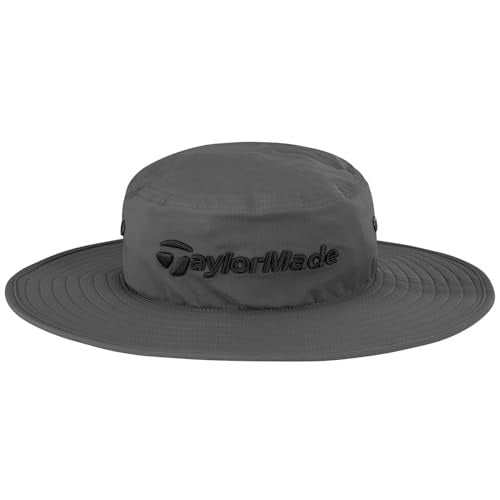 An image of a TaylorMade 2022 Metal Eyelit Bucket Hat - Gray - S/M on a white background