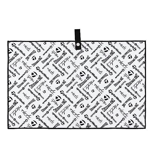 An image of a TaylorMade 2023 Logo Microfiber Cart Towel - Black on a white background
