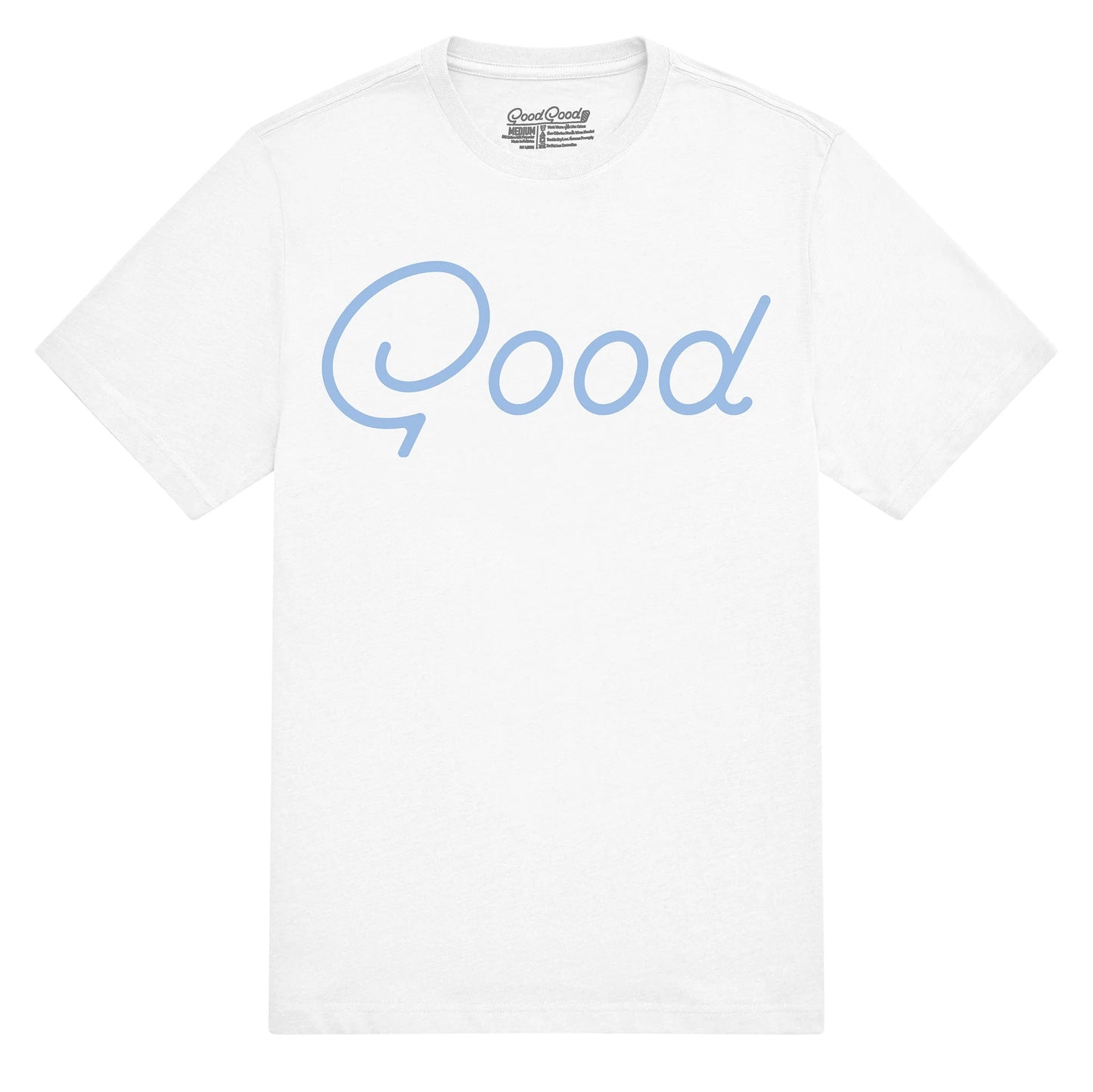An image of a Good Good White T-Shirt on a white background
