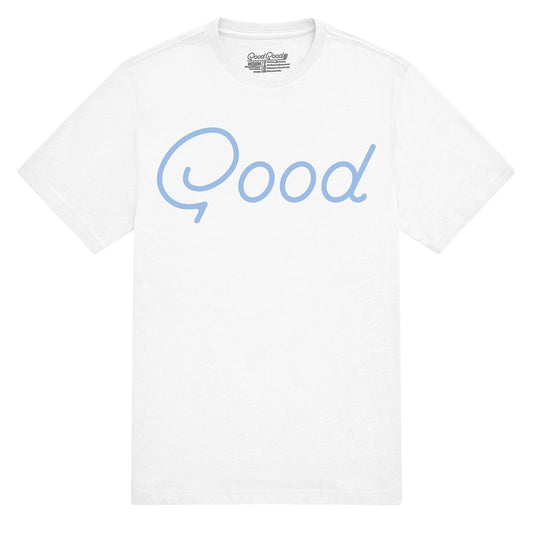 An image of a Good Good White T-Shirt on a white background
