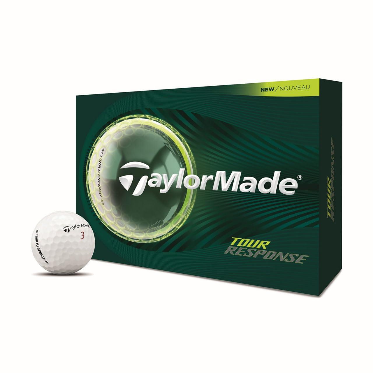 A product image of a TaylorMade 2026 Tour Response Golf Ball Package on a white background