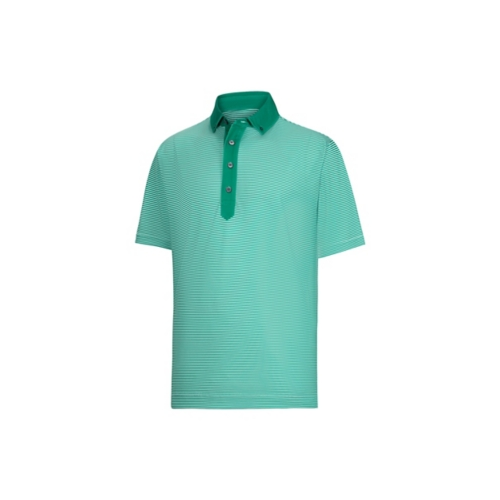 FootJoy Feeder Stripe Pique Polo - Field Green / White