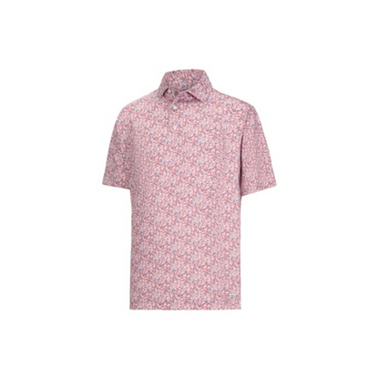 FootJoy Meadow Print Polo - Nantucket Red / Chambray / Coastal Blue