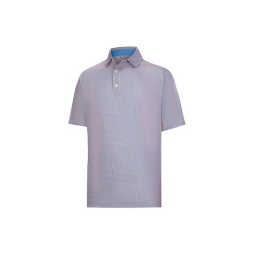 FootJoy Nautical Flag Print Polo - Nantucket Red / Coastal Blue / White