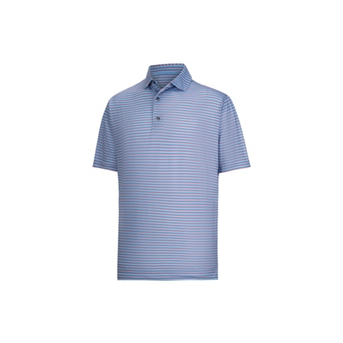 FootJoy Shadow Stripe Polo - Coastal Blue / Nantucket Red / White