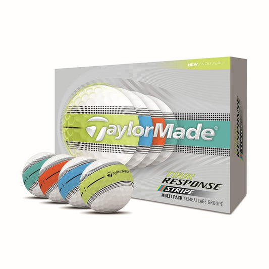 A Product image of a TaylorMade 2026  Tour Response StripeNEON Multi GLB dz on a white background