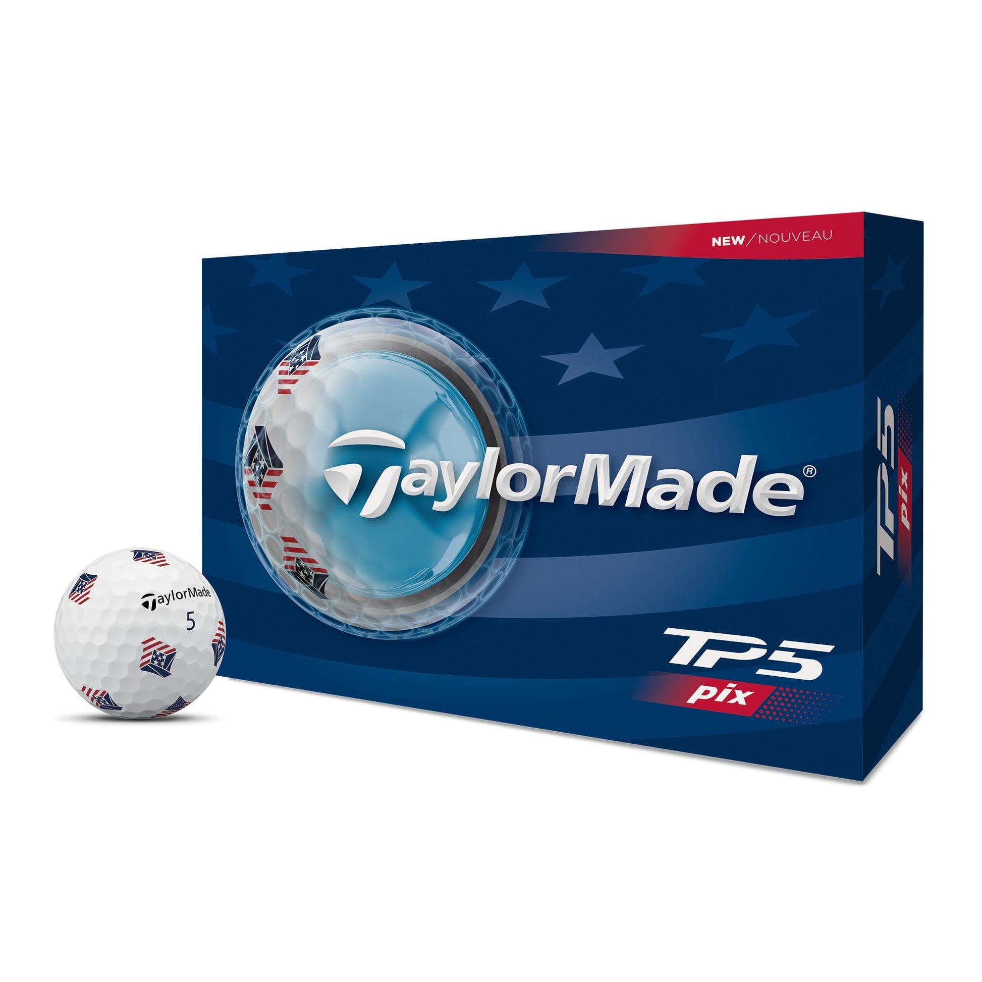 A Product image of a TaylorMade 2026  TP5 pix USA dz on a white background