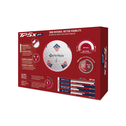 A Product image of a TaylorMade 2026  TP5x pix USA dz on a white background