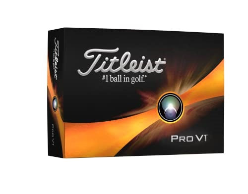 A product image of a Titleist Pro V1 2023 Play Number Golf Balls - White on a white background