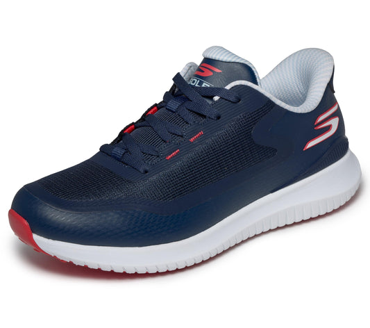 A product image of a Skechers Go Golf Flight Golf Shoes - Navy on a white background