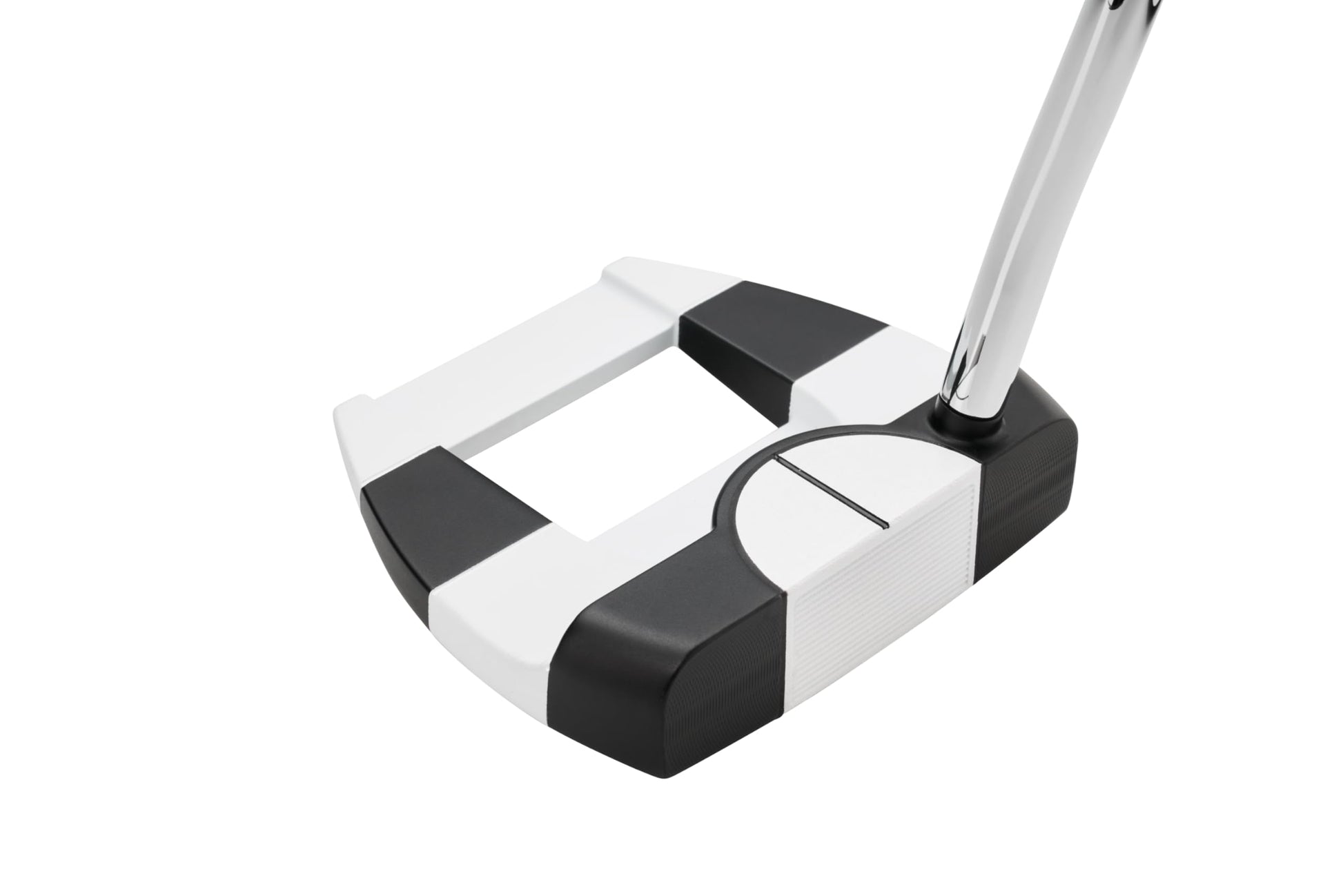 A product image of a Odyssey AI-Dual JBM 1/2 Ball DB Putter on a white background