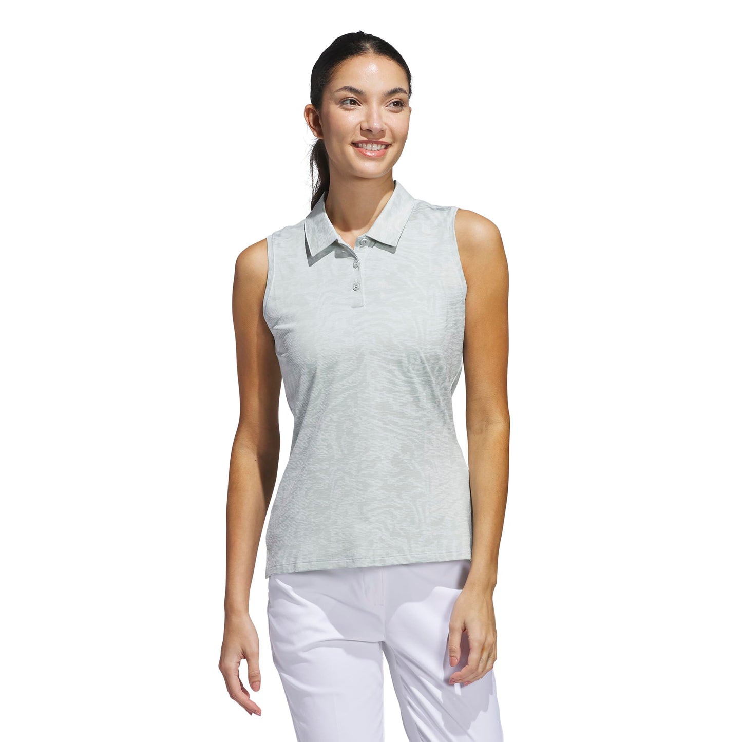 A product image of a Adidas ULT Jacquard SL Women's Polo on a white background
