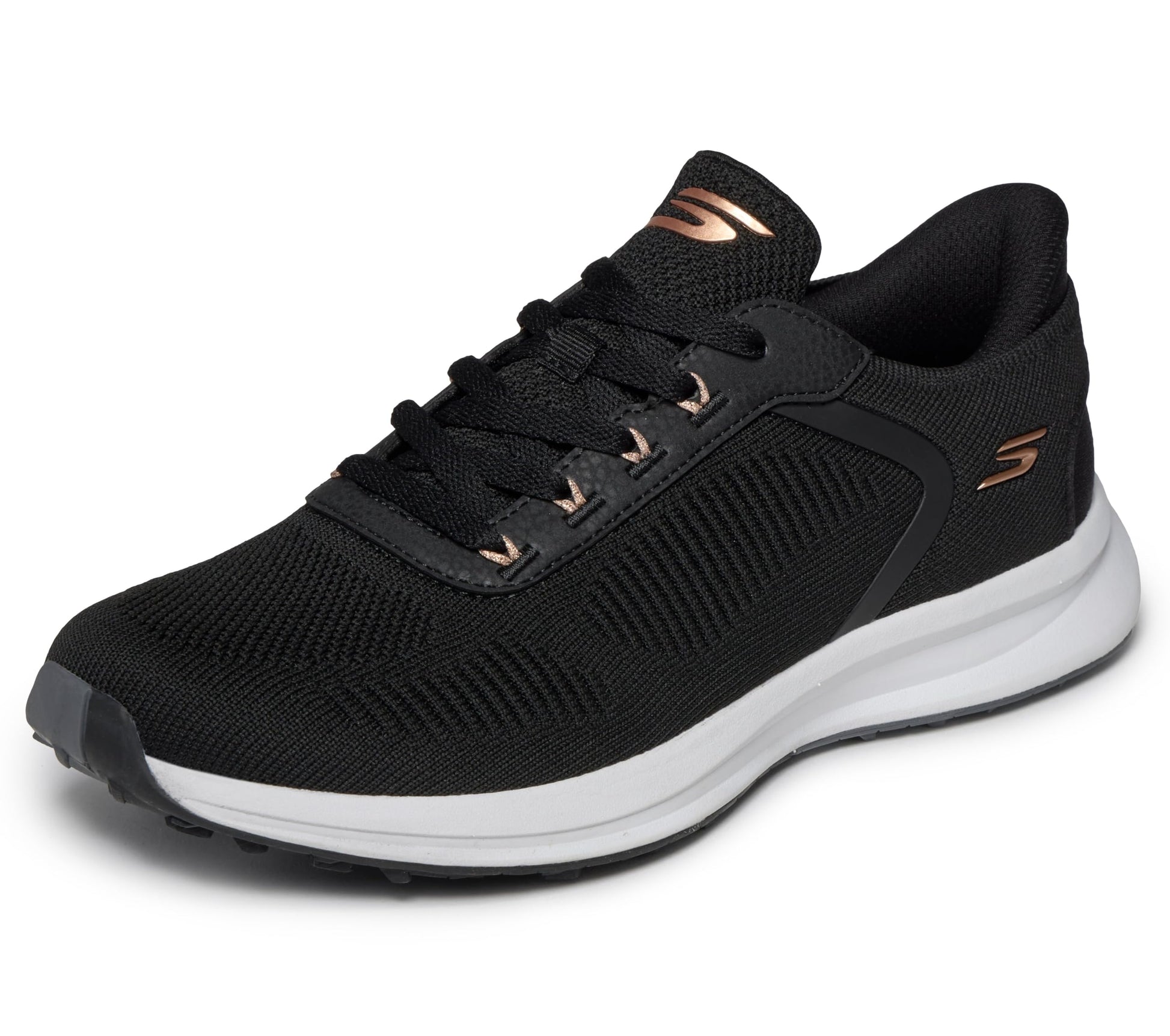 A product image of a Skechers ZEN Women's Golf Shoes - Black - Wide on a white background