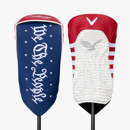 A product image of a Callaway Quantum TD Max USA 250 Driver Head Cover on a white background