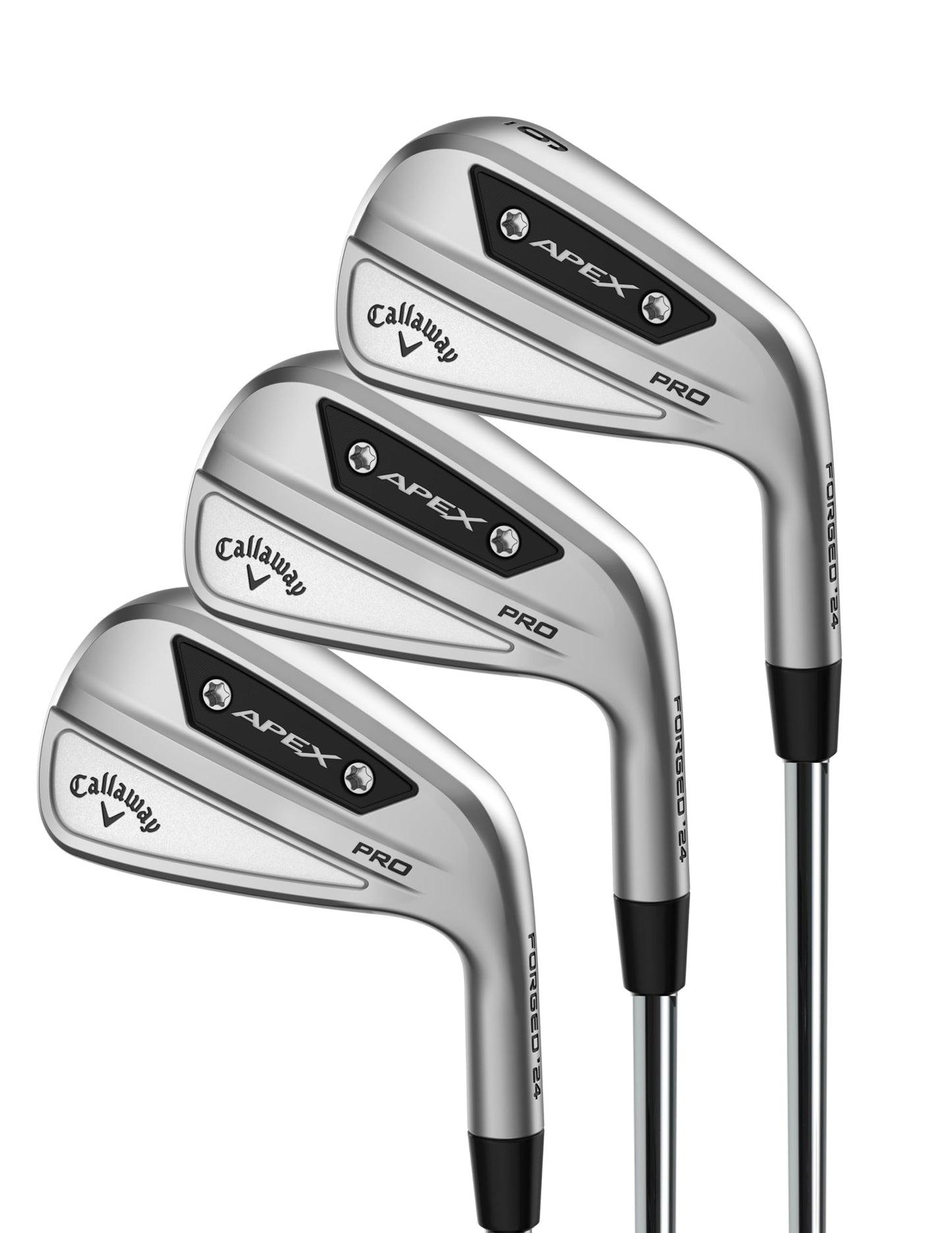 A product image of a Callaway Apex Pro 24 Iron Set - Steel on a white background