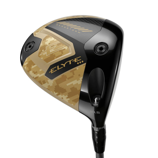 A product image of a Callaway Elyte Sandstorm Triple Diamond Driver on a white background