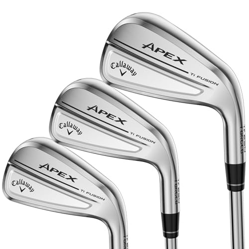 A product image of a Callaway Apex TI Fusion 250 Iron Set - Graphite on a white background