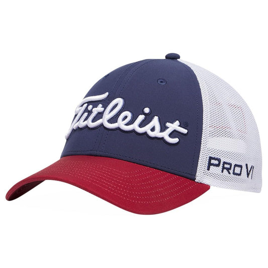 A product image of a Titleist Tour Performance Mesh Hat on a white background