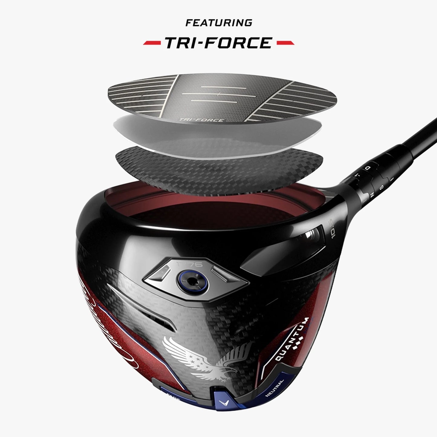 A product image of a Callaway Quantum TD Max USA 250 Driver on a white background