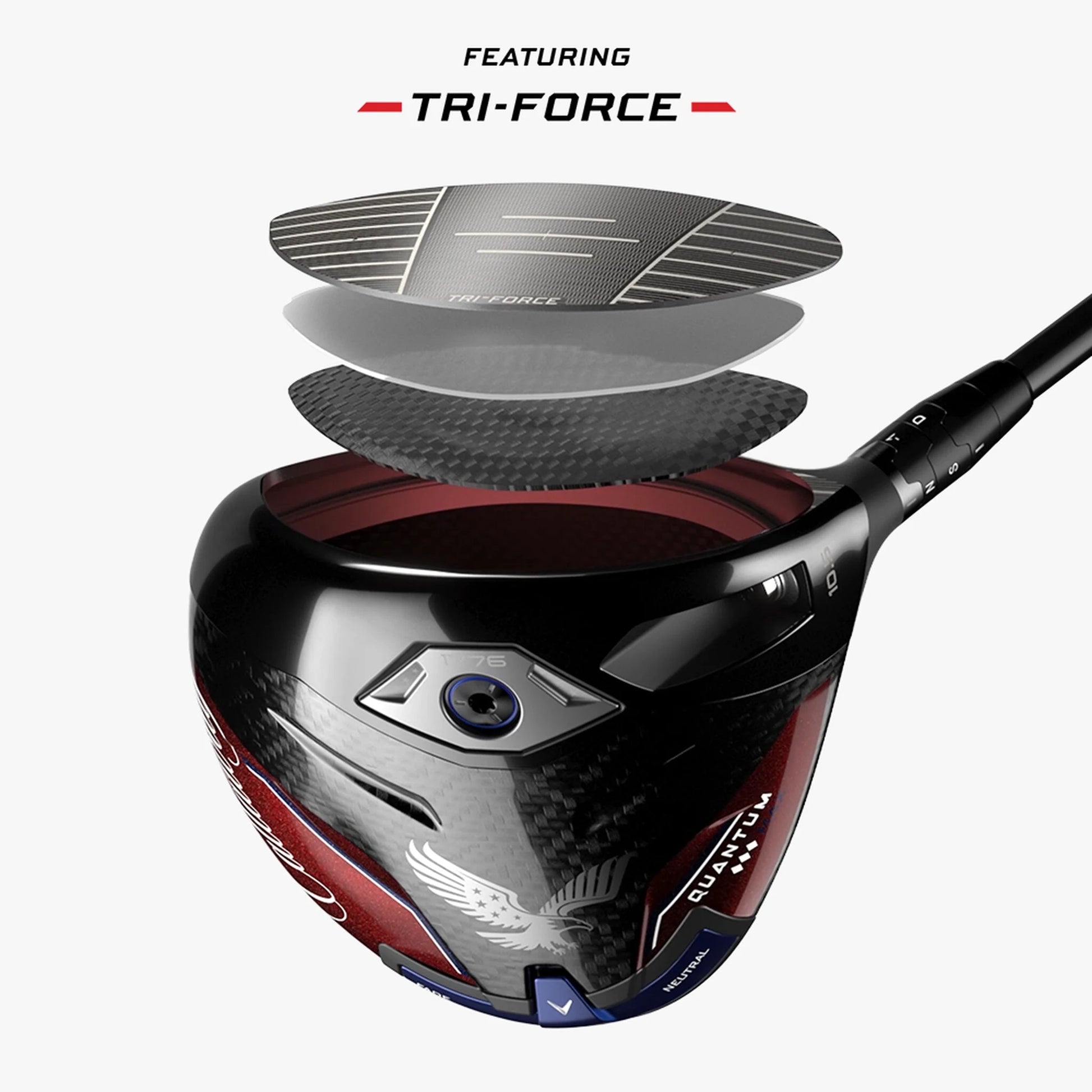 A product image of a Callaway Quantum TD Max USA 250 Driver on a white background