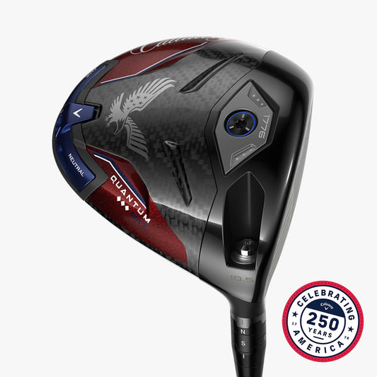 A product image of a Callaway Quantum TD Max USA 250 Driver on a white background