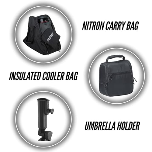 Bag Boy Nitron Push Cart Bundle - Graphite/Charcoal