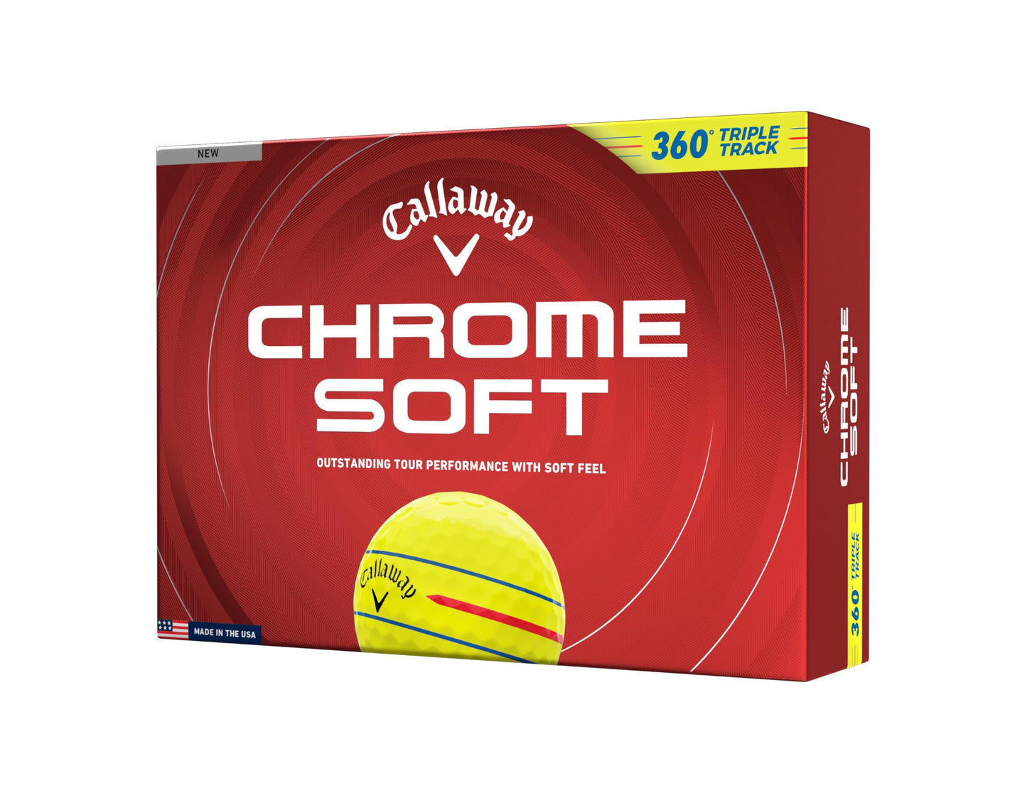 Callaway 2026 Chrome Soft 360 Triple Track Golf Balls - Dozen - Yellow