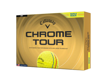 Callaway 2026 Chrome Tour Triple Track Golf Balls - Dozen - Yellow