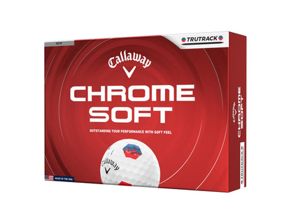 Callaway 2026 Chrome Soft True Track Golf Balls - Dozen - Blue/Red