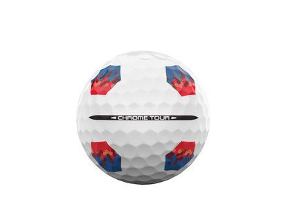 Callaway 2026 Chrome Tour True Track Golf Balls - Dozen - Blue/Red