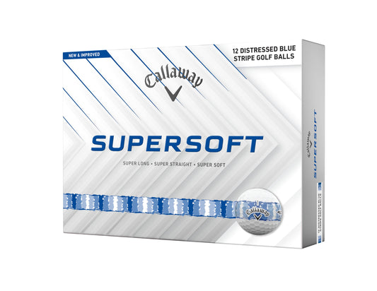 Callaway 2025 Supersoft Distance Stripe Golf Balls - Dozen - Blue