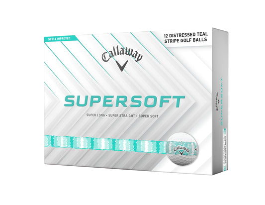 Callaway 2025 Supersoft Distance Stripe Golf Balls - Dozen - Teal