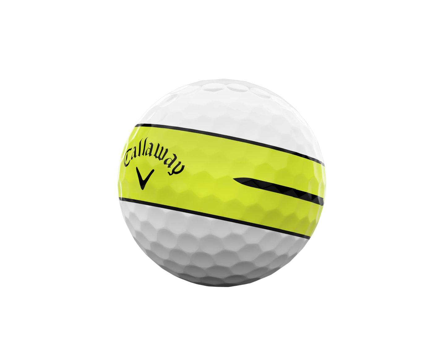 Callaway 2026 Chrome Tour 360 Yellow Stripe Golf Balls - Dozen