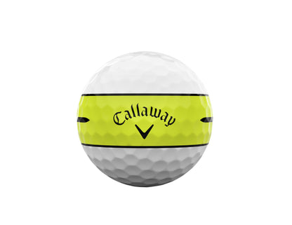 Callaway 2026 Chrome Tour 360 Yellow Stripe Golf Balls - Dozen