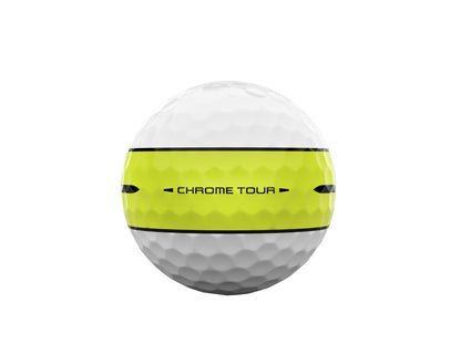 Callaway 2026 Chrome Tour 360 Yellow Stripe Golf Balls - Dozen
