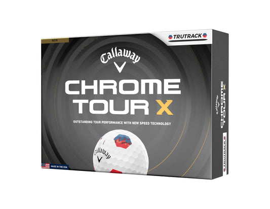 Callaway 2026 Chrome Tour X True Track Golf Balls - Dozen - Blue/Red