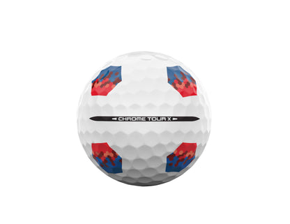 Callaway 2026 Chrome Tour X True Track Golf Balls - Dozen - Blue/Red