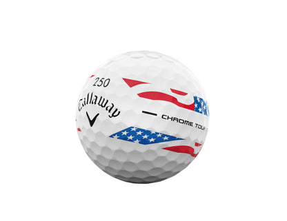 Callaway 2026 Chrome Tour X USA Stripe Golf Balls - Dozen