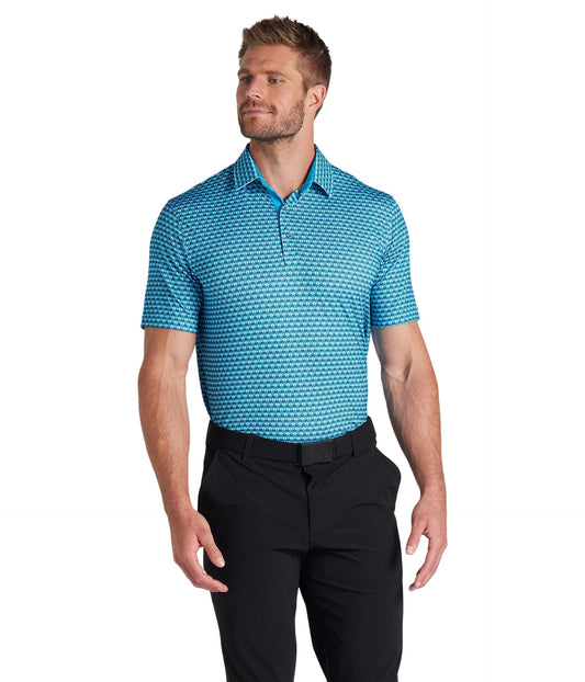 Puma Golf Mattr Palm Deco Polo - Aqua Blue-Puma Black - Xl