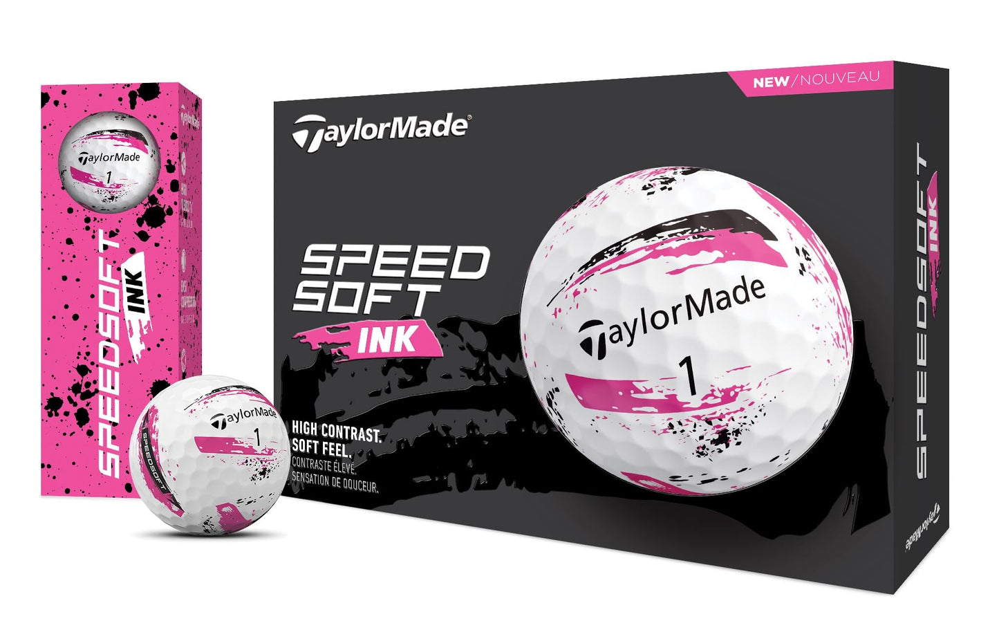 TaylorMade 2024 SpeedSoft Ink Golf Balls - Pink/Dozen(12) - NEW