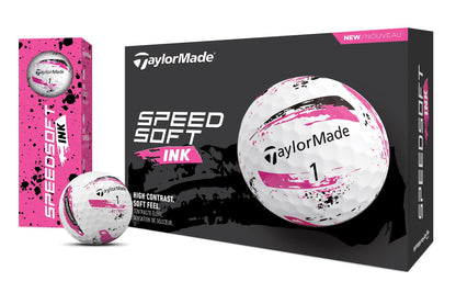 TaylorMade 2024 SpeedSoft Ink Golf Balls - Pink/Dozen(12) - NEW