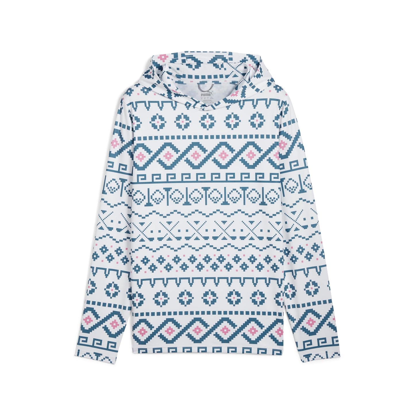 Puma Golf Hoodie - Fair Isle - White Glow / Blue Horizon - L