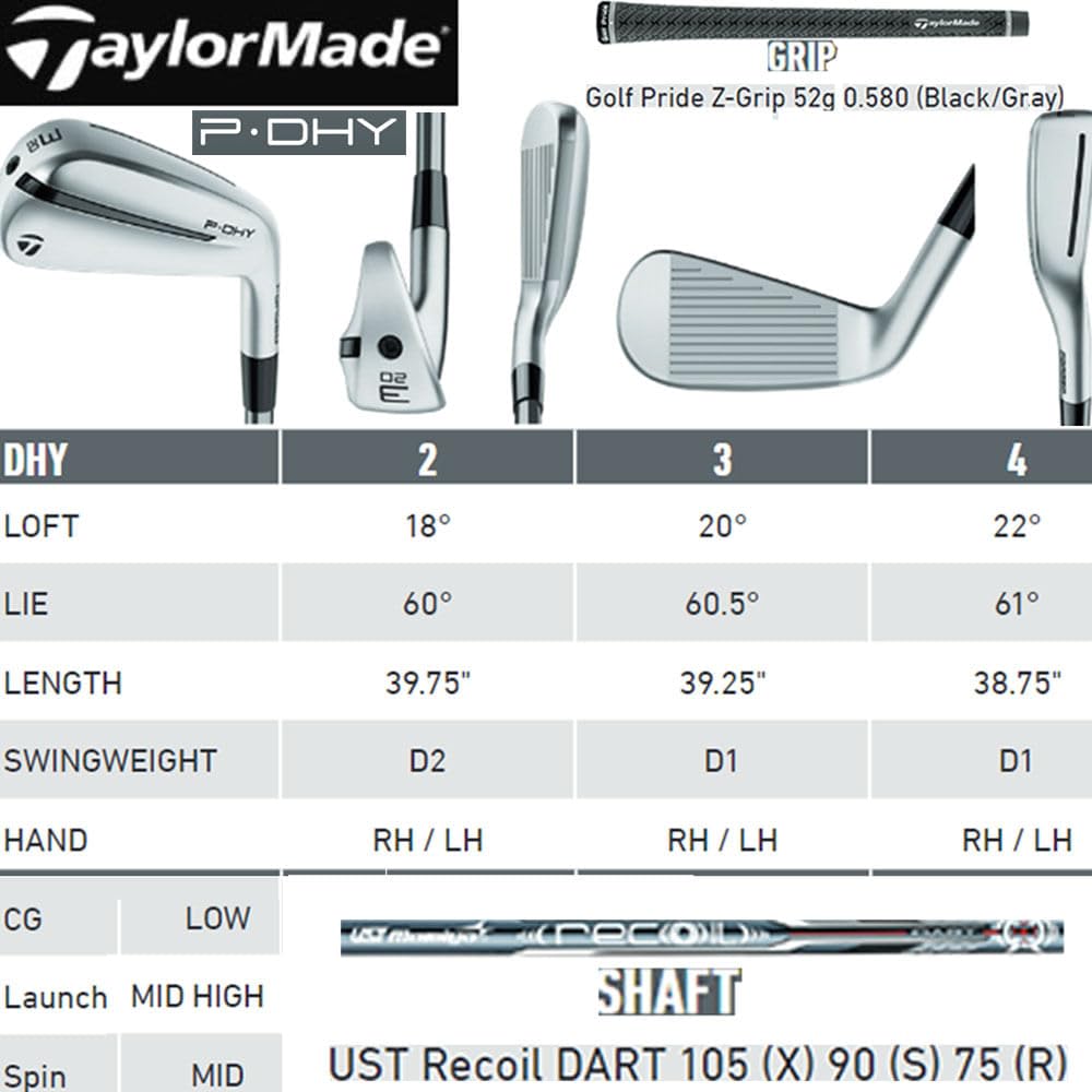 TaylorMade Golf Utility Iron - P-DHY - 3 Iron - RH - Graphite Stiff