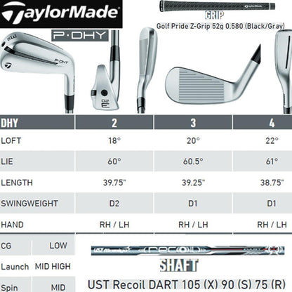 TaylorMade Golf Utility Iron - P-DHY - 3 Iron - RH - Graphite Stiff