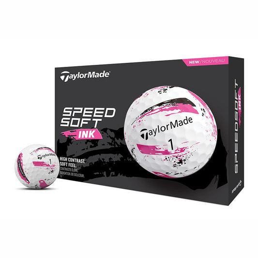 TaylorMade 2024 SpeedSoft Ink Golf Balls - Pink/Dozen(12) - NEW