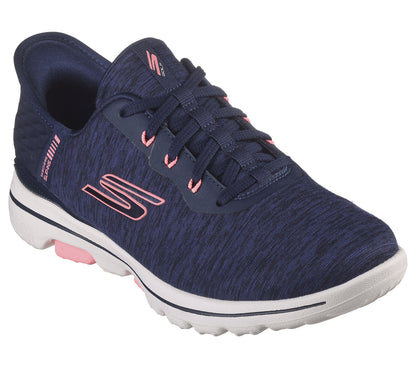 Skechers Go Golf Walk 5 Slip-Ins Women's Golf Shoes - Navy / Pink