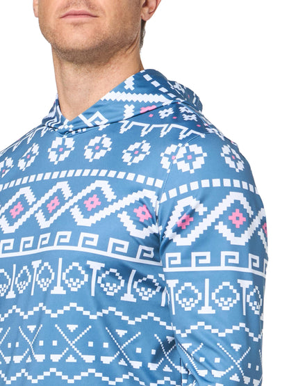 Puma Fair Isle Hoodie - Blue Horizon / White Glow - XL