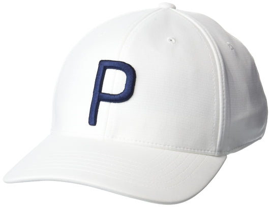 Puma Golf Hat - Classic P Cap - White/Navy