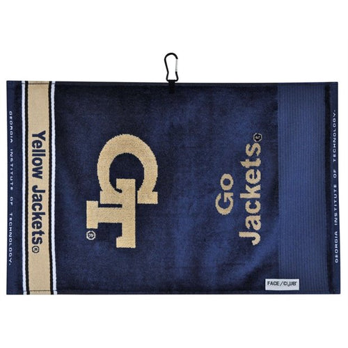 Team Effort Collegiate Jacquard Face/Club Towel - Georgia Tech - Blue